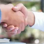 Two professionals shaking hands